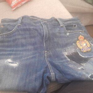 Ralph Lauren Astor Slim Boyfriend Patch Work Jeans size 31
